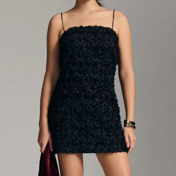 Anthropologie Sunday in Brooklyn Textured Mini Dress Black - Picture 1 of 4